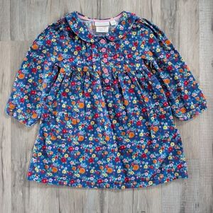 JoJo Maman Bebe Blue Floral Dress, 12-18m (Y1)